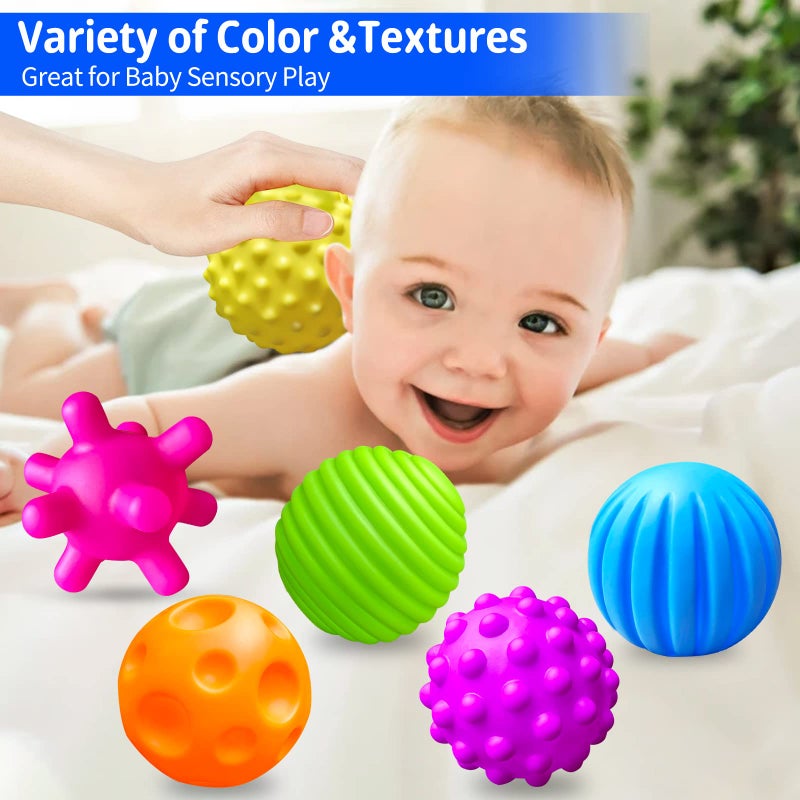 Ynanimery 6 Pack Sensory Balls for Toddlers 1-3  Sensory Baby Toys 6-12 Months  Infant Squeeze Sensory Toys Soft Multi Ball Set Gifts with Bright Color Textured - Image 3
